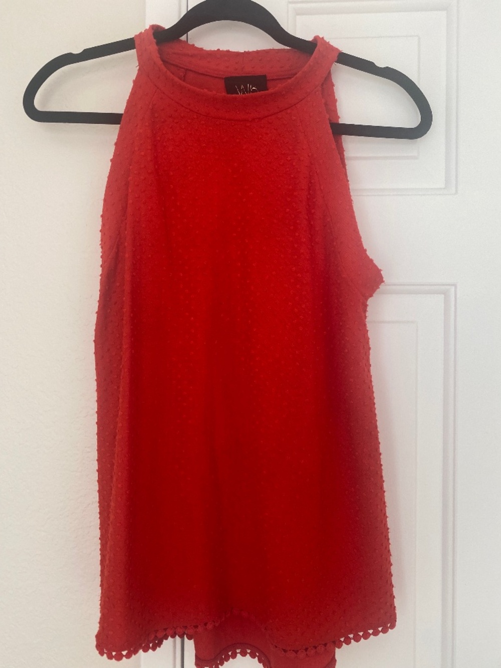 W5 Womens Hi Neck Choker Sleeveless Top Orange
